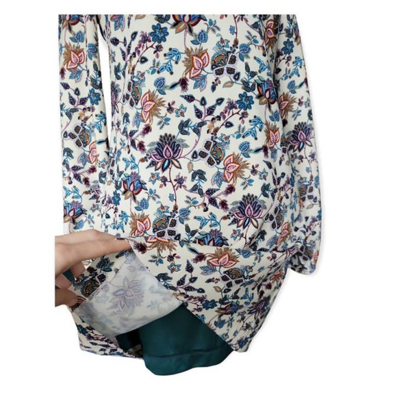 ZARA Antique Floral Print Cut Out Open Back Long Sleeve Mini Dress Size XS‎ - Picture 8 of 10